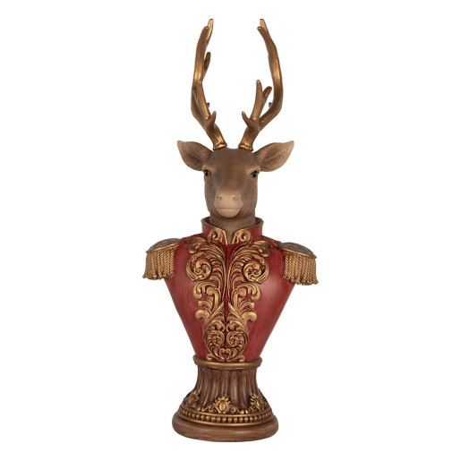Figurina Ren Craciun polirasina multicolora 16x10x37 cm