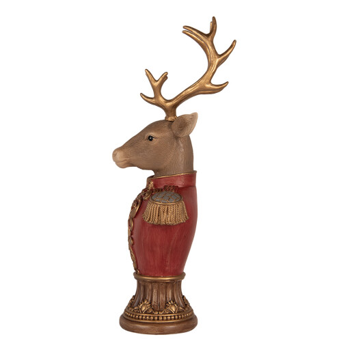 Figurina Ren Craciun polirasina multicolora 16x10x37 cm
