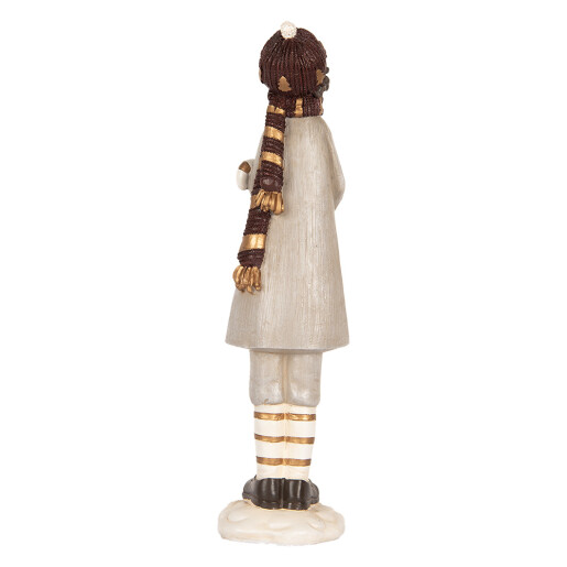 Figurina Baietel Craciun polirasina multicolora 8x8x30 cm