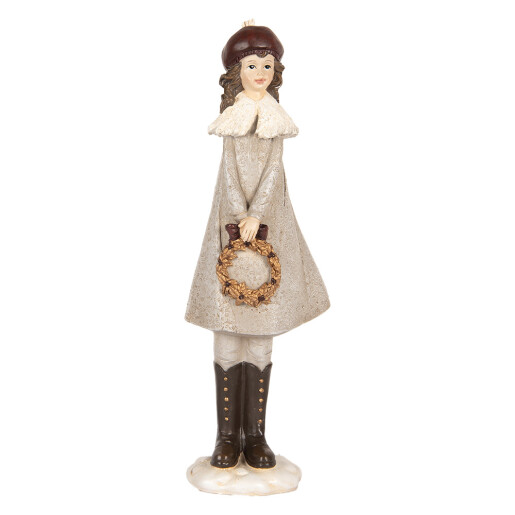 Figurina Fetita Craciun polirasina multicolora 10x8x30 cm