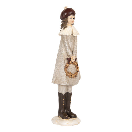Figurina Fetita Craciun polirasina multicolora 10x8x30 cm