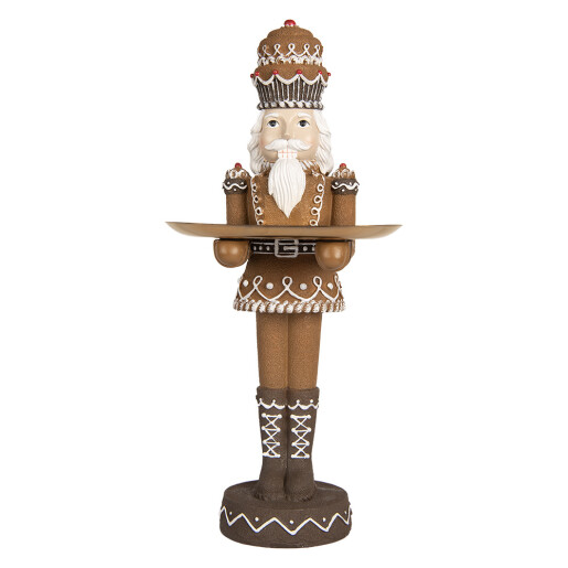 Figurina Spargatorul de Nuci polirasina alba maro 18x15x40 cm