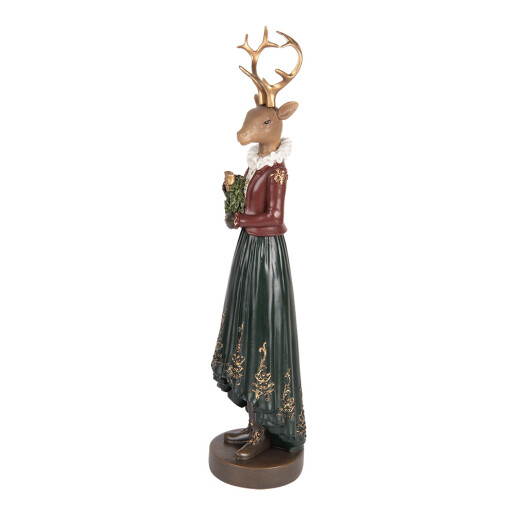 Figurina Craciun Ren polirasina multicolora 9x8x37 cm