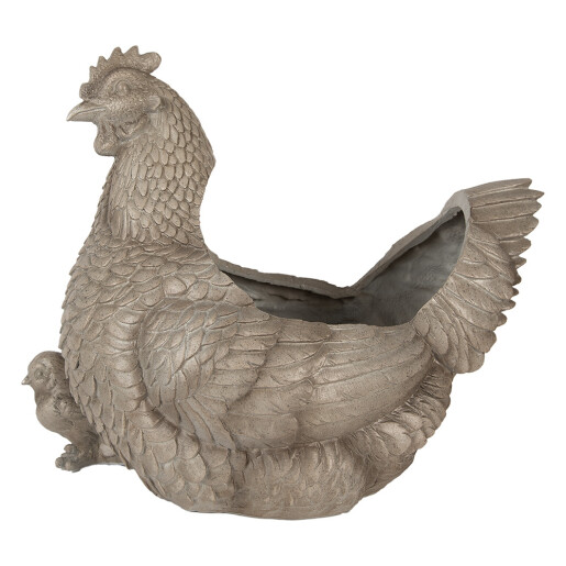 Ghiveci flori Gaine polirasina gri 46x30x38 cm