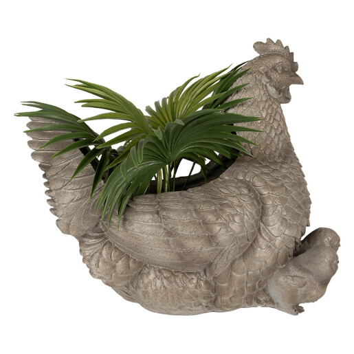 Ghiveci flori Gaine polirasina gri 46x30x38 cm