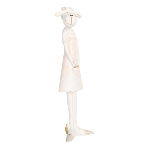 Figurina Oita polirasina alba aurie 6x4x17 cm