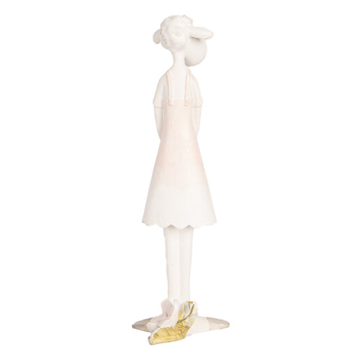Figurina Oita polirasina alba aurie 6x4x17 cm