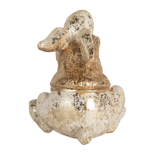 Figurina Iepuras Paste polirasina bej aurie 6x5x7 cm