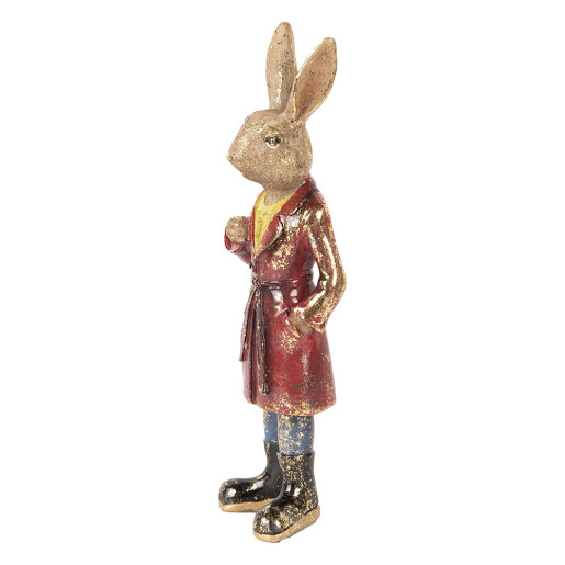 Figurina Iepuras Paste polirasina multicolora 8x6x25 cm
