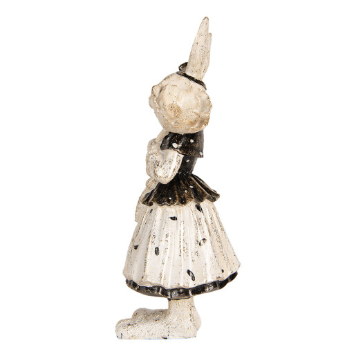 Figurina Iepuras Paste polirasina bej neagra 13x11x30 cm