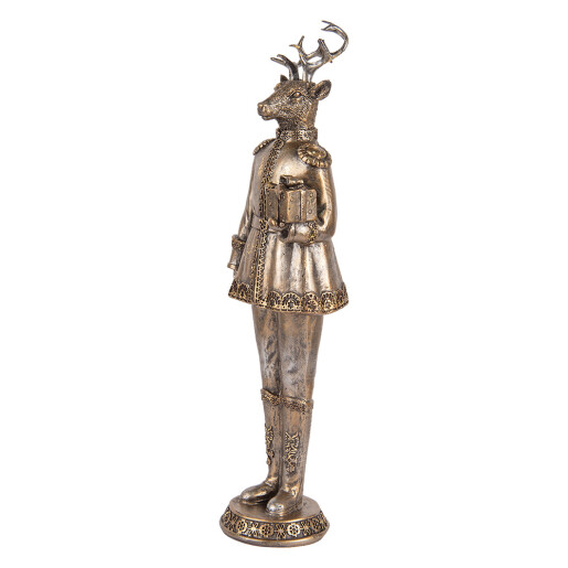 Figurina Craciun Ren polirasina aurie 11x10x38 cm