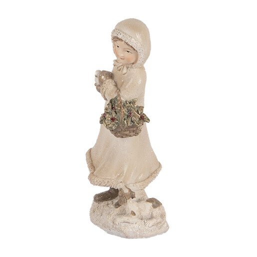 Figurina Fetita Craciun polirasina multicolora 10x7x17 cm