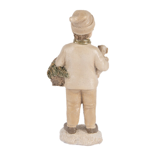 Figurina Baietel Craciun polirasina multicolora 9x7x18 cm