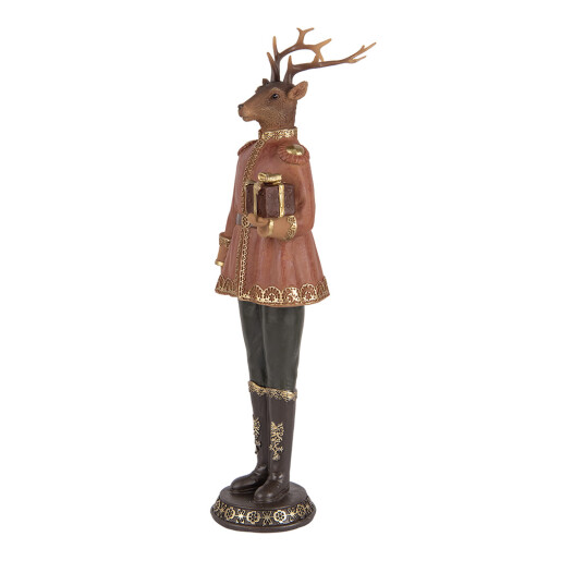 Figurina Ren Craciun polirasina multicolora 11x10x38 cm