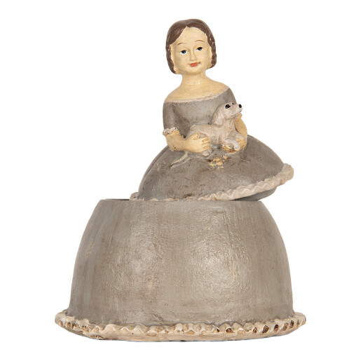 Figurina Femeie cu spatiu depozitare polirasina multicolora 19x16x22 cm