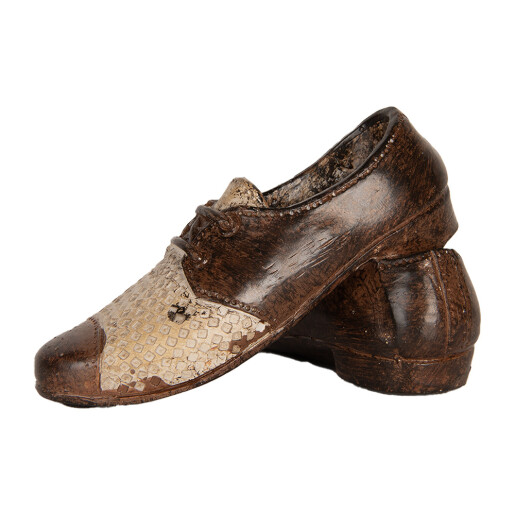 Decoratiune Pantof polirasina bej maro 12x11x8 cm