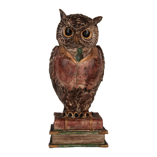 Figurina, puscutilta Bufnita polirasina multicolora 16x15x35 cm