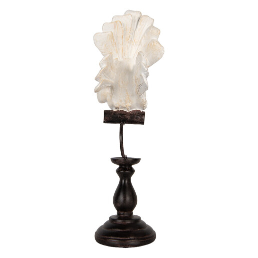 Figurina Pasare metal negru polirasina alba 15x11x36 cm
