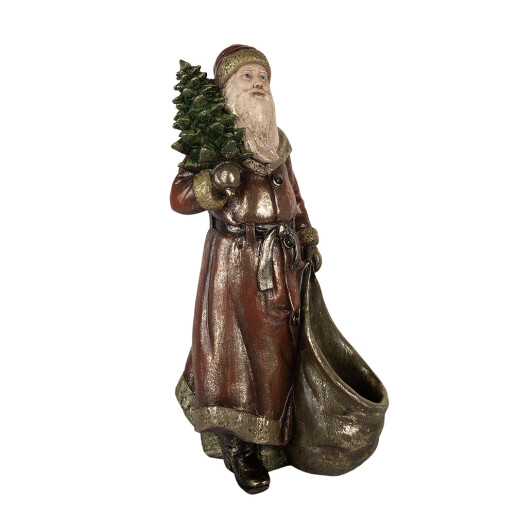 Figurina Mos Craciun polirasina multicolora 24x17x47 cm
