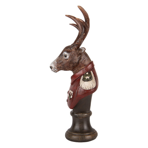 Figurina Ren Craciun polirasina multicolora 12x10x27 cm