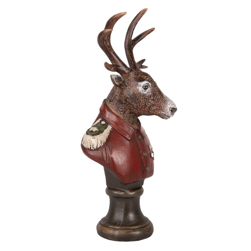 Figurina Ren Craciun polirasina multicolora 12x10x27 cm