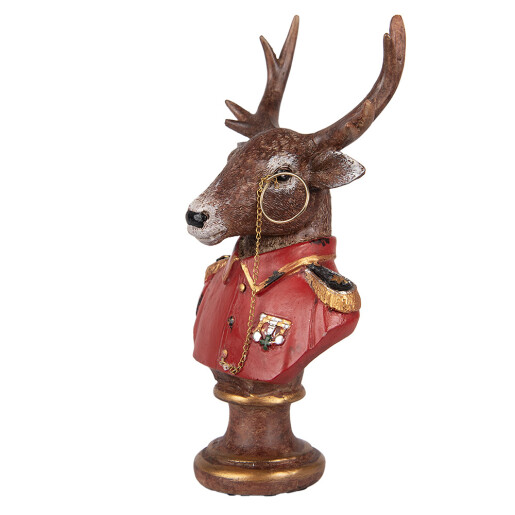 Figurina Ren Craciun polirasina multicolora 10x8x19 cm