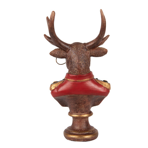 Figurina Ren Craciun polirasina multicolora 10x8x19 cm