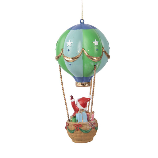 Decoratiune Craciun Balon Zburator polirasina multicolora Ø 8x18 cm