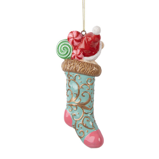 Decoratiune Craciun polirasina multicolora 7x5x15 cm