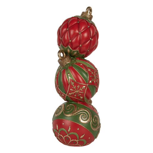 Decoratiune Globuri Craciun polirasina multicolora cu led 14x14x40 cm 