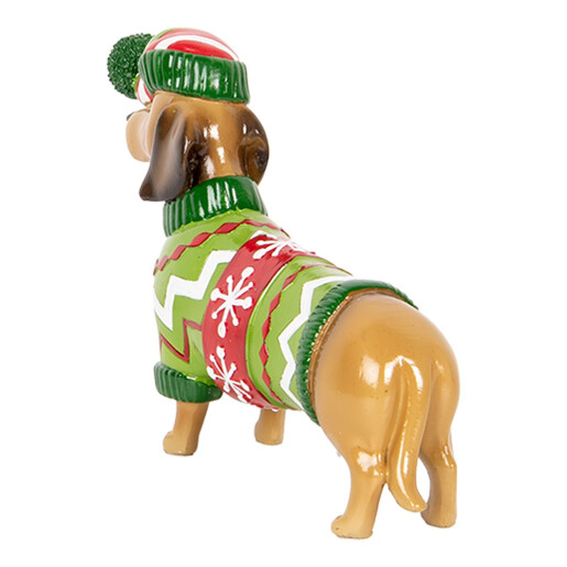 Figurina Catelus Craciun polirasina multicolora 24x5x14 cm