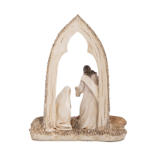 Decoratiune Nasterea Domnului polirasina multicolora 18x7x22 cm