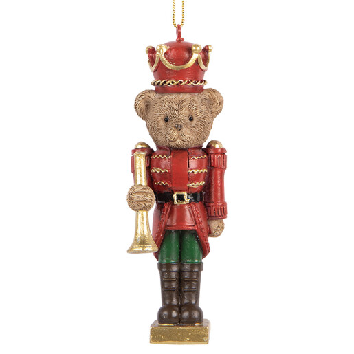 Ornament Brad Craciun Ursulet polirasina multicolora 4x4x11 cm