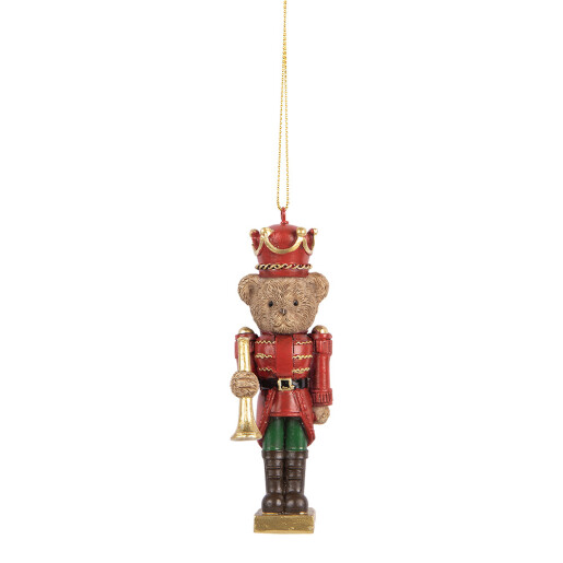 Ornament Brad Craciun Ursulet polirasina multicolora 4x4x11 cm