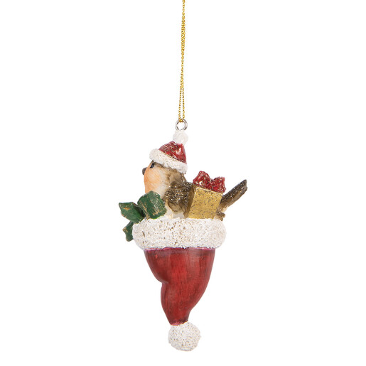 Set 2 ornamente brad Craciun polirasina multicolora 5x3x9 cm