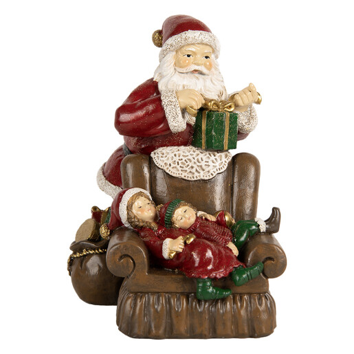 Figurina Mos Craciun polirasina multicolora 17x13x18 cm