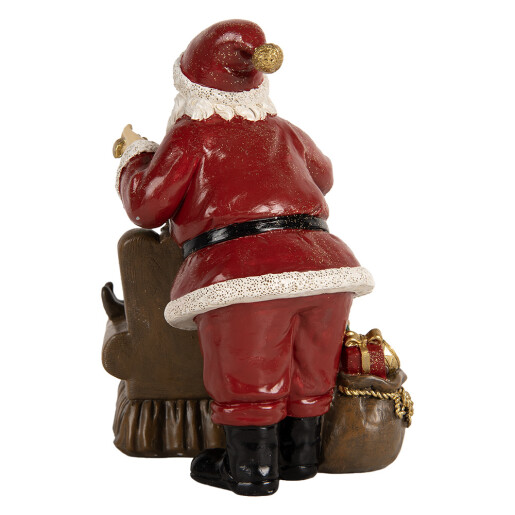 Figurina Mos Craciun polirasina multicolora 17x13x18 cm