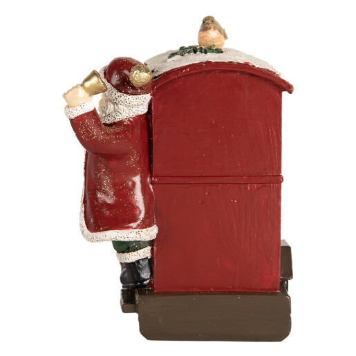 Figurina Mos Craciun, Trenulet polirasina multicolora 16x10x13 cm
