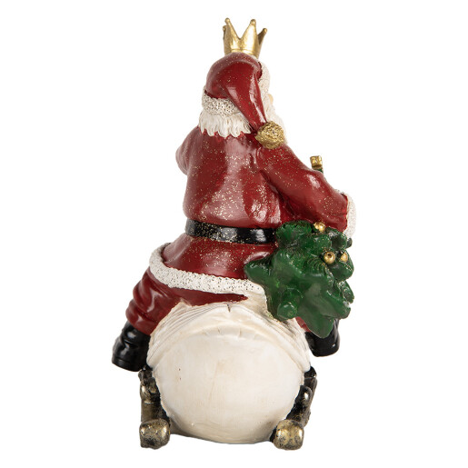 Figurina Mos Craciun, Lebada polirasina multicolora 13x10x16 cm