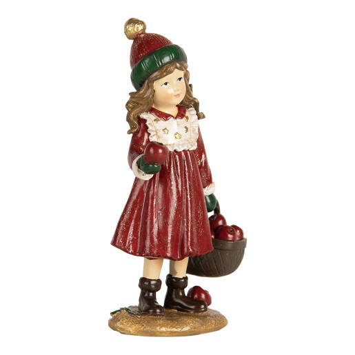 Figurina Craciun Fetita polirasina multicolora 7x5x13 cm