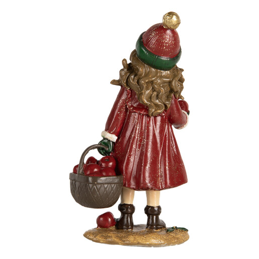 Figurina Craciun Fetita polirasina multicolora 7x5x13 cm