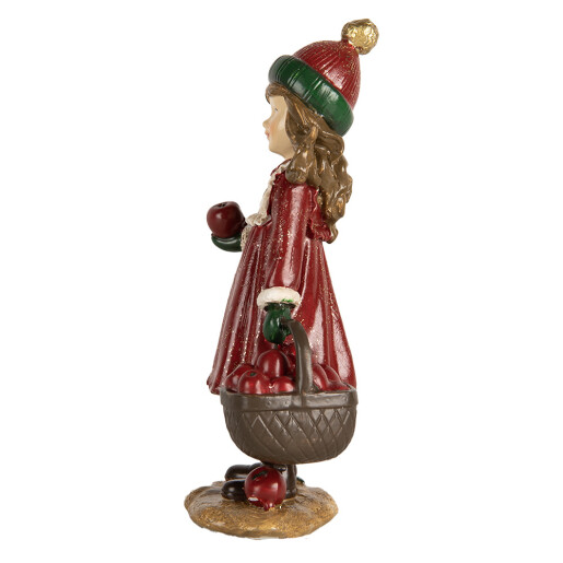 Figurina Craciun Fetita polirasina multicolora 7x5x13 cm