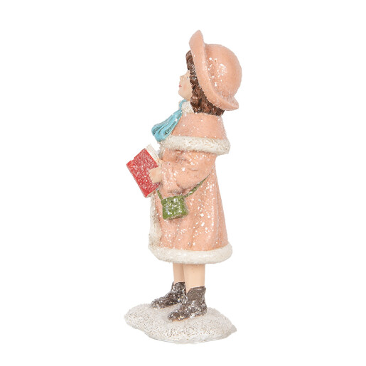 Figurina Fetita Craciun polirasina multicolora 8x9x18 cm