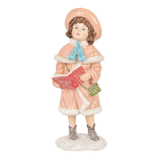 Figurina Fetita Craciun polirasina multicolora 8x9x18 cm