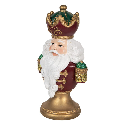 Figurina Mos Craciun polirasina multicolora cu led 15x10x26 cm