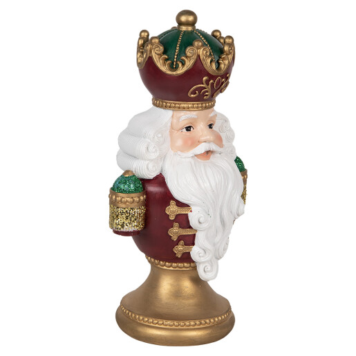 Figurina Mos Craciun polirasina multicolora cu led 15x10x26 cm