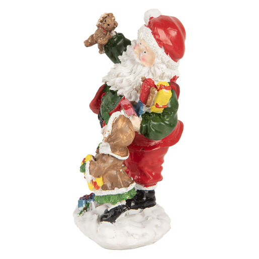 Figurina Mos Craciun si Copilas polirasina multicolora 8x6x13 cm