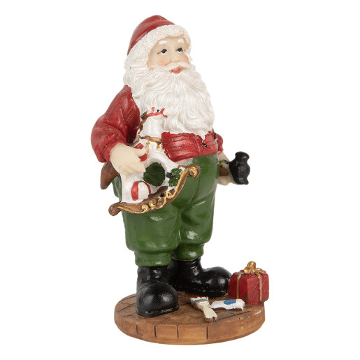 Figurina Mos Craciun polirasina multicolora 8x6x13 cm