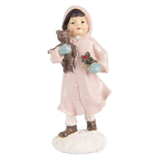 Figurina Craciun Fetita polirasina multicolora 6x4x12 cm