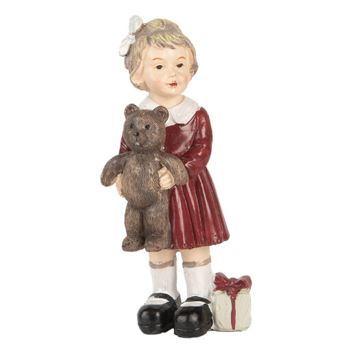 Figurina Craciun Fetita polirasina multicolora 6x4x13 cm